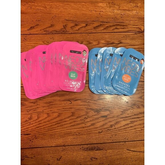 Freeman Neon Vibes Face Mask 0.33 Fl. Oz Pack Of 15 Clay Mask And Peel Off Mask - Picture 1 of 7